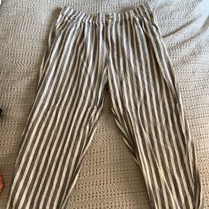 Madewell Striped Linen Track Trousers - Size M